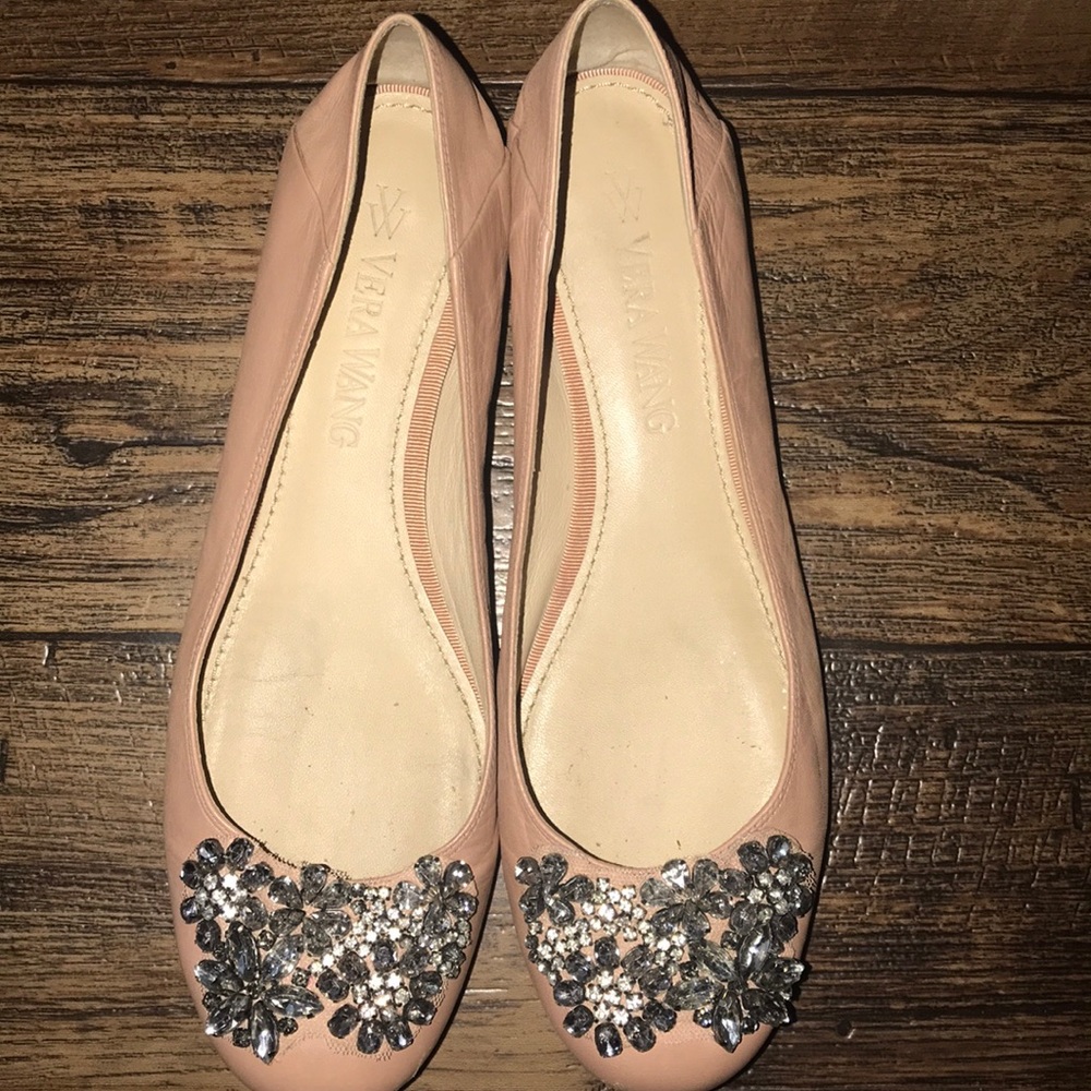 Vera Wang ballerina flats with jeweled decor